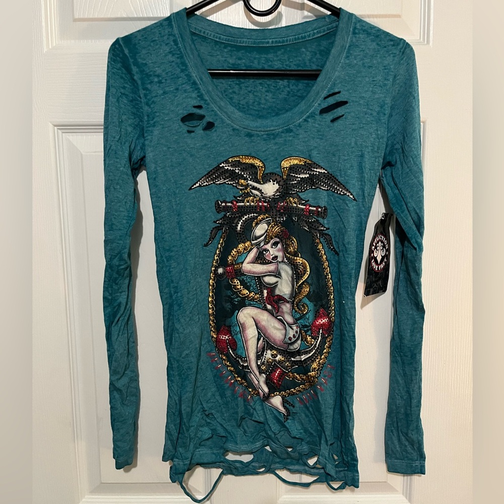 Distressed Affliction Long Sleeve